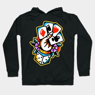 playing cards hand held Tattoo Hoodie